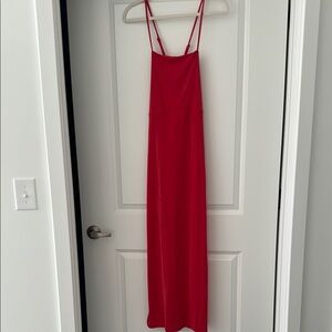 Elegant Red Maxi Dress size M